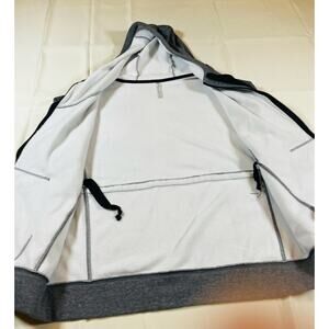 Fabletics Hoodie Jacket Gray Full Zip Hooded Fleece Lined Unisex XL